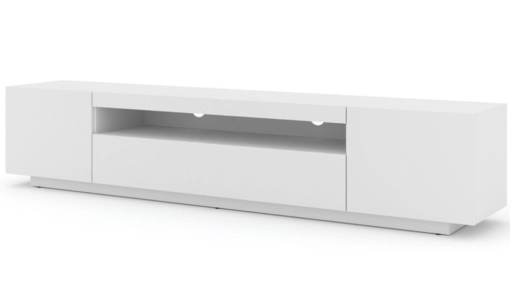 Homlando TV skrinka AURA 200 cm univerzálna, závesná alebo stojaca biely mat